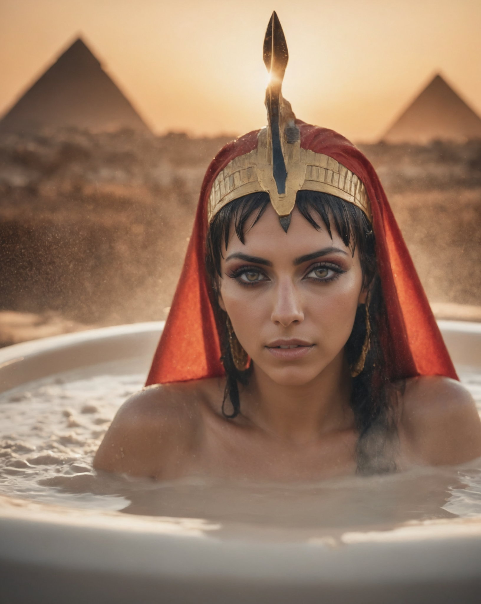 11318-1343033278-RAW photo, realistic portrait of Cleopatra (emerging from the milk of a bath_1.5) with wet (red dress_1.5) and hair, (pharaoh he.png
